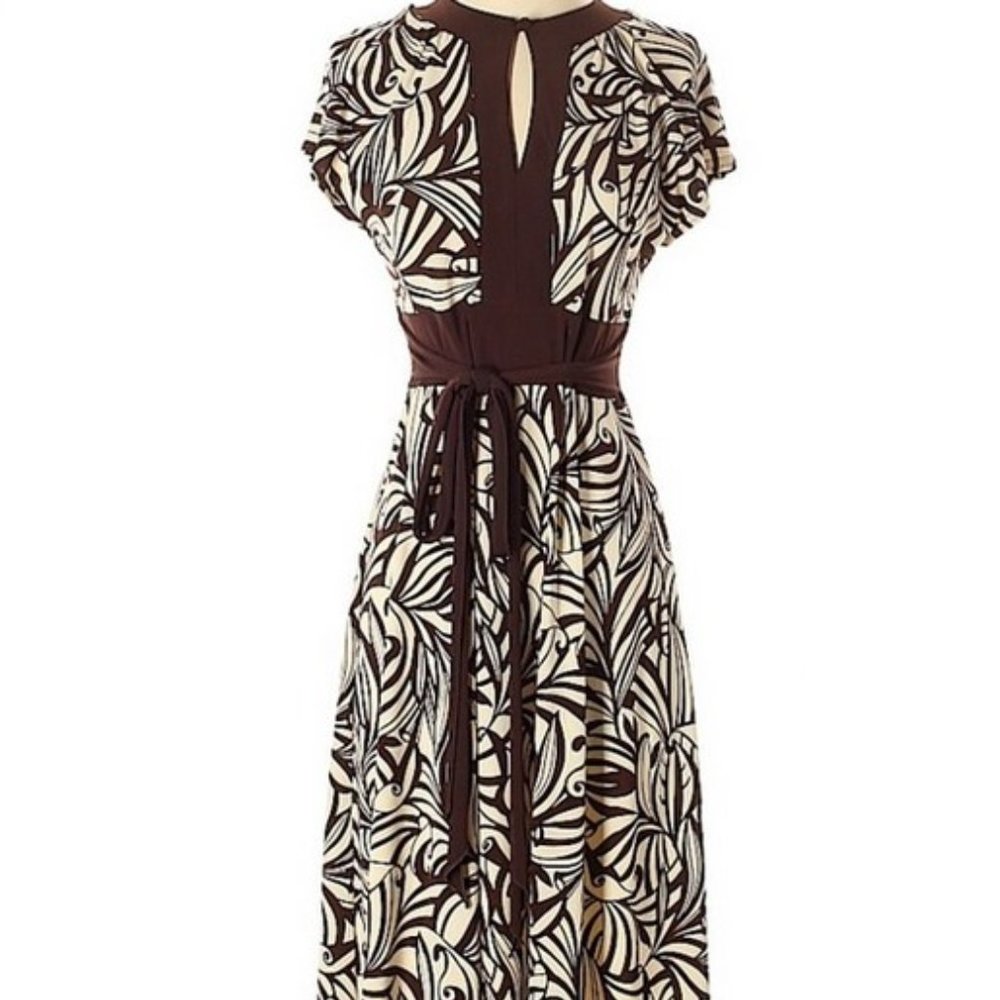 Eliza J Brown and Cream Swirl Print Dress Size 4